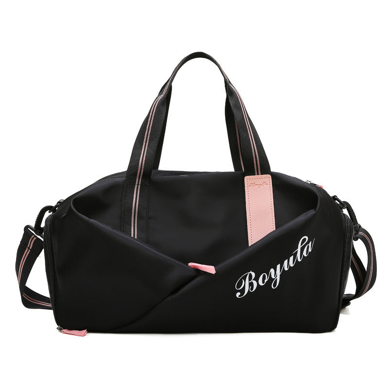 Sports gym bag women's wet and dry shoes