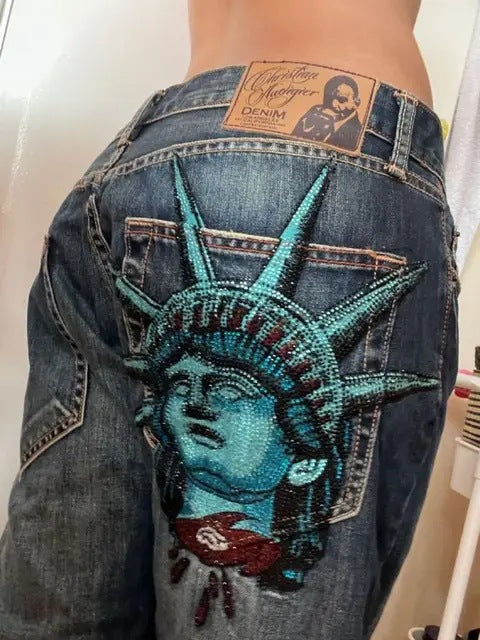 The Liberty Goddess sequined jeans