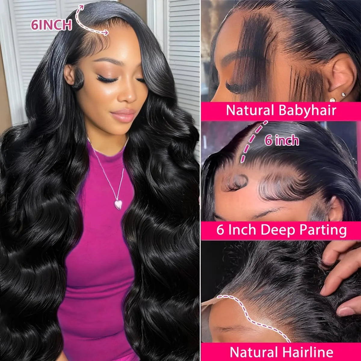 180% Density Body Wave 13x4 HD Transparent Lace Front Wig Human Hair 40 Inch 13x6 Lace Frontal Human Hair Wigs Pre Plucked