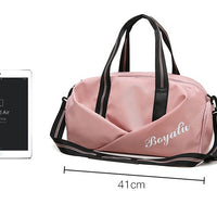 Sports gym bag women's wet and dry shoes