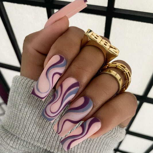 Ballet Wave Line Detachable Finished Product Nail Stickers