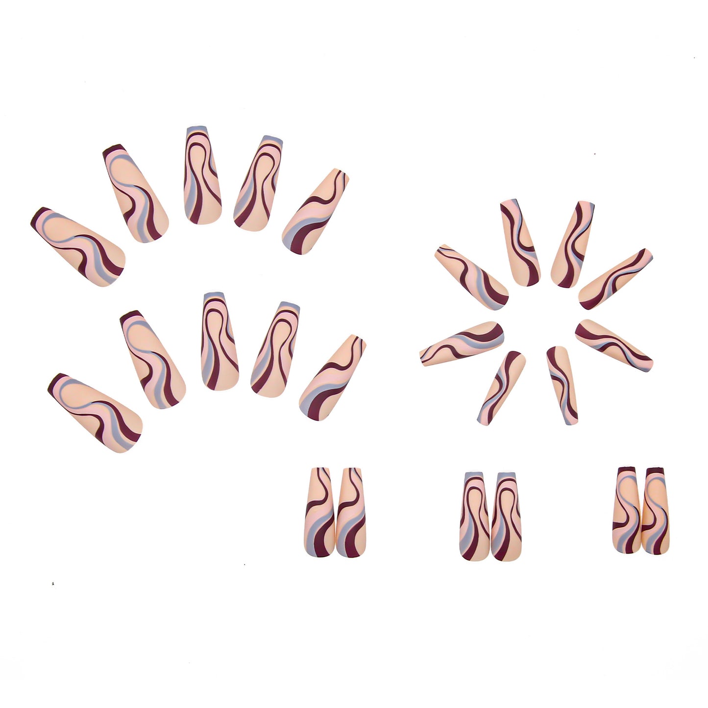 Ballet Wave Line Detachable Finished Product Nail Stickers