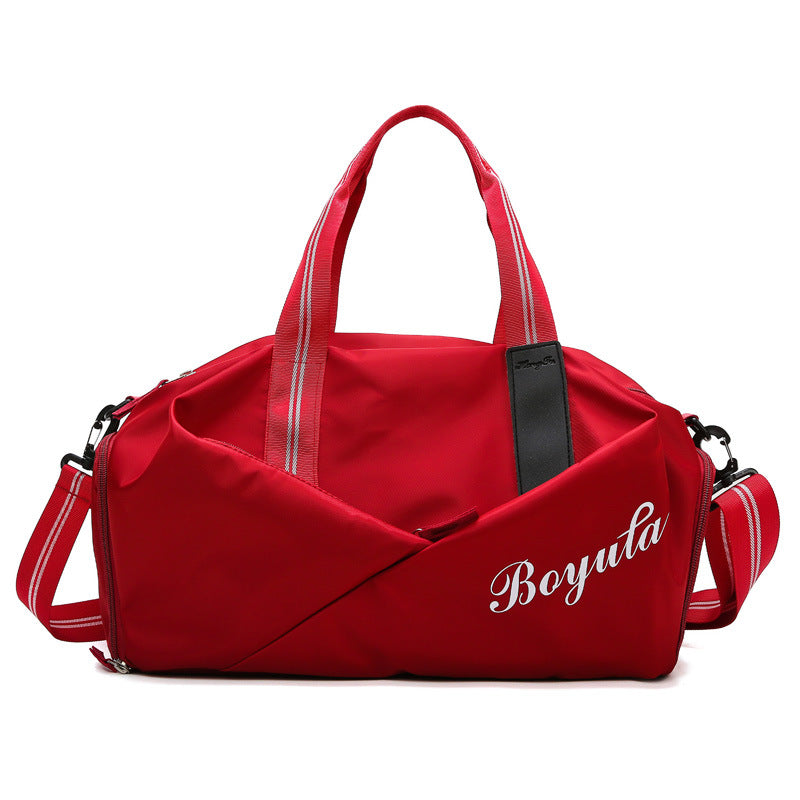 Sports gym bag women's wet and dry shoes