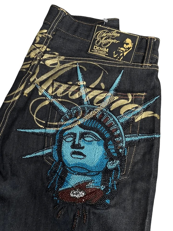 The Liberty Goddess sequined jeans