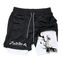 Anime Print Double Layer Casual Shorts