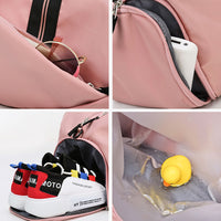 Sports gym bag women's wet and dry shoes