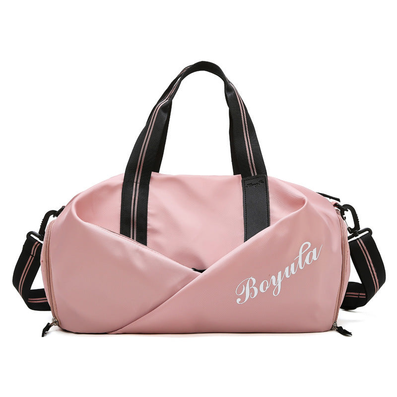 Sports gym bag women's wet and dry shoes