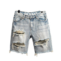 Men's Distressed Denim Shorts Straight Cut
