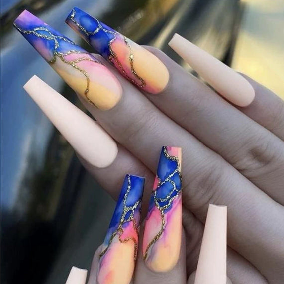 Ballet Wave Line Detachable Finished Product Nail Stickers