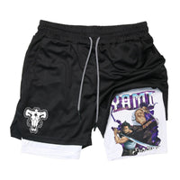 Anime Print Double Layer Casual Shorts