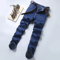2025 Men's New Men's Fashion Casual Jeans Classic Style Casual Stretch Slim Fit Jeans Men's Denim Pants Black Blue Men's Style