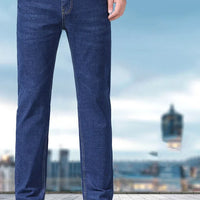 2025 Men's New Men's Fashion Casual Jeans Classic Style Casual Stretch Slim Fit Jeans Men's Denim Pants Black Blue Men's Style