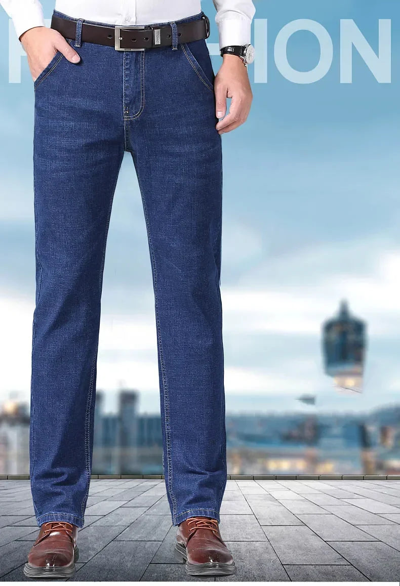 2025 Men's New Men's Fashion Casual Jeans Classic Style Casual Stretch Slim Fit Jeans Men's Denim Pants Black Blue Men's Style