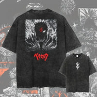 New Arrival Mens Clothes Tee Shirt Homme Graphic T-Shirts Men Tshirt for Men Ropa Hombre Washed Anime Berserk Baggy Camisetas