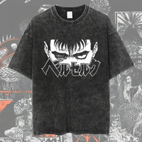 New Arrival Mens Clothes Tee Shirt Homme Graphic T-Shirts Men Tshirt for Men Ropa Hombre Washed Anime Berserk Baggy Camisetas