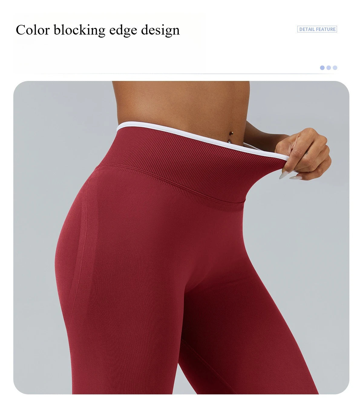 New Women's Color Blocking Yoga Leggings Seamless Knited Tights High Waist Hip Liftting Gym Workout Solid Color Sports Pants