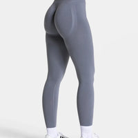 New Women's Color Blocking Yoga Leggings Seamless Knited Tights High Waist Hip Liftting Gym Workout Solid Color Sports Pants