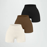 High-waisted Yoga Pant For Women, Designed To Lift And Shape, Tight-fitting With Solid Color And Ribbed Texture, Sports  Shorts