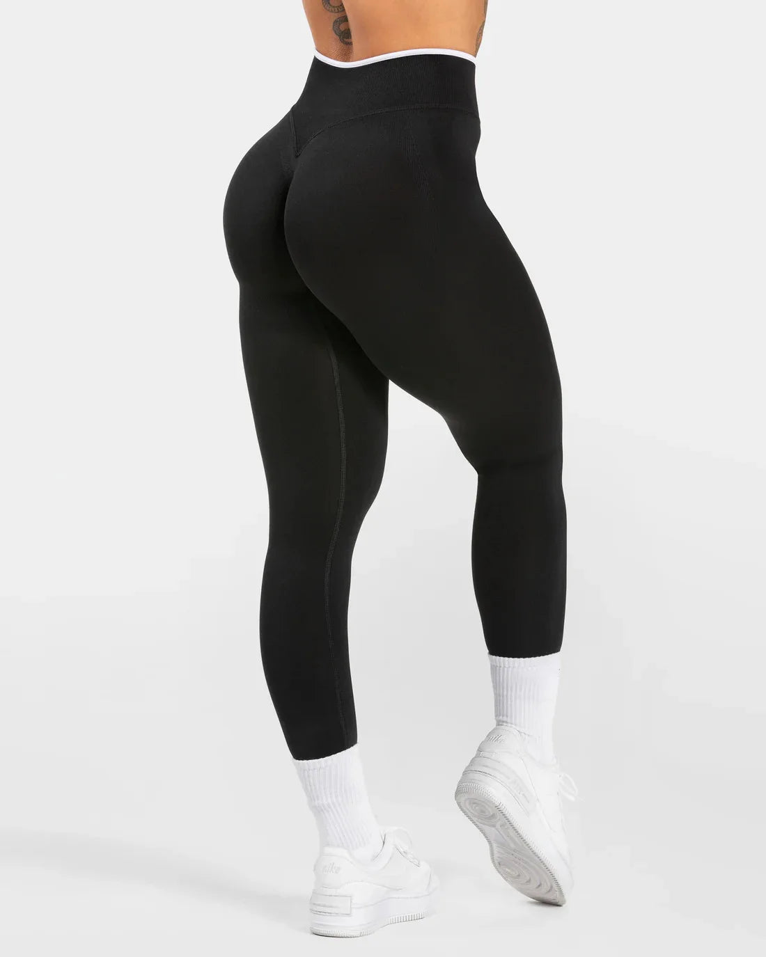 New Women's Color Blocking Yoga Leggings Seamless Knited Tights High Waist Hip Liftting Gym Workout Solid Color Sports Pants