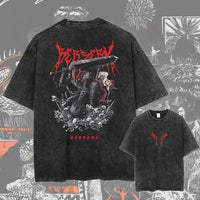 New Arrival Mens Clothes Tee Shirt Homme Graphic T-Shirts Men Tshirt for Men Ropa Hombre Washed Anime Berserk Baggy Camisetas