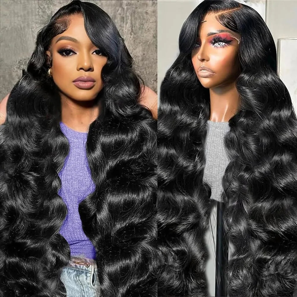 180% Density Body Wave 13x4 HD Transparent Lace Front Wig  Human Hair 40 Inch 13x6 Lace Frontal Human Hair Wigs Pre Plucked