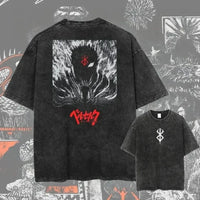 New Arrival Mens Clothes Tee Shirt Homme Graphic T-Shirts Men Tshirt for Men Ropa Hombre Washed Anime Berserk Baggy Camisetas