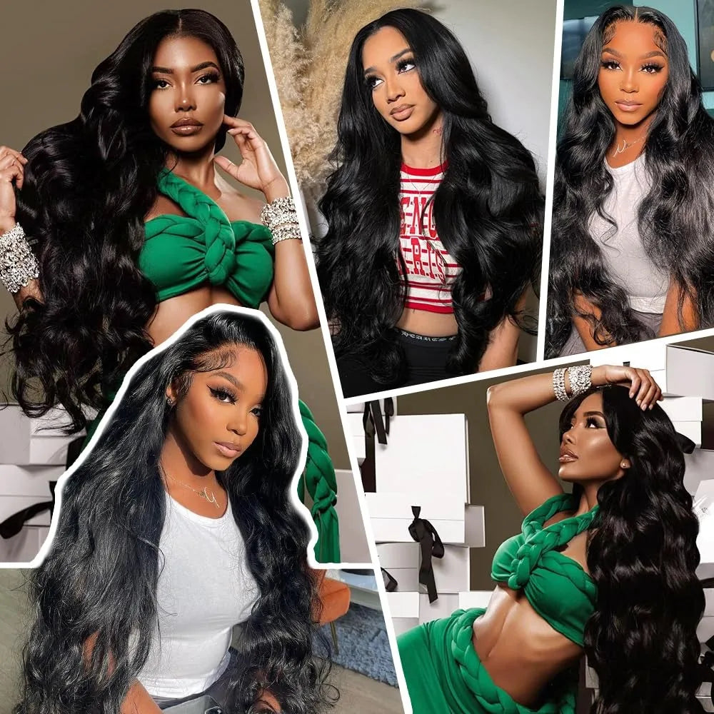 180% Density Body Wave 13x4 HD Transparent Lace Front Wig  Human Hair 40 Inch 13x6 Lace Frontal Human Hair Wigs Pre Plucked