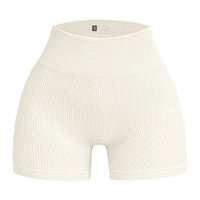 High-waisted Yoga Pant For Women, Designed To Lift And Shape, Tight-fitting With Solid Color And Ribbed Texture, Sports  Shorts