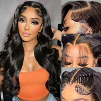 180% Density Body Wave 13x4 HD Transparent Lace Front Wig  Human Hair 40 Inch 13x6 Lace Frontal Human Hair Wigs Pre Plucked