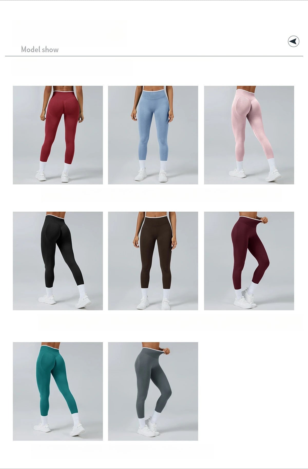 New Women's Color Blocking Yoga Leggings Seamless Knited Tights High Waist Hip Liftting Gym Workout Solid Color Sports Pants