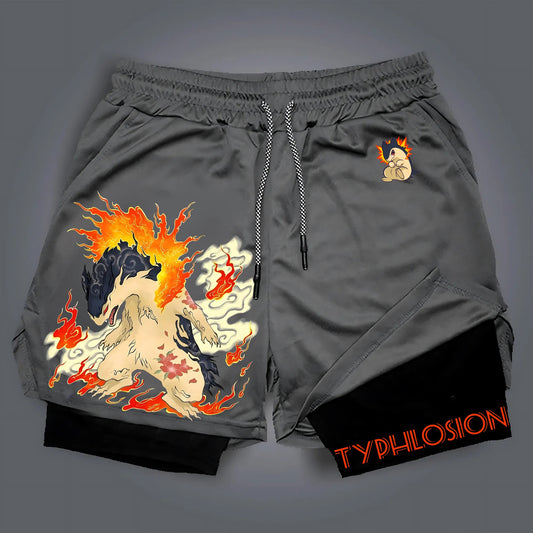Pokemon Anime Double Layer Breathable Sports Shorts