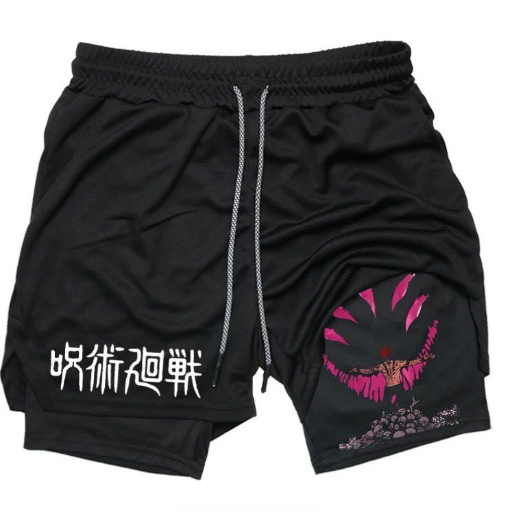Anime Printed Double Layer Casual Shorts