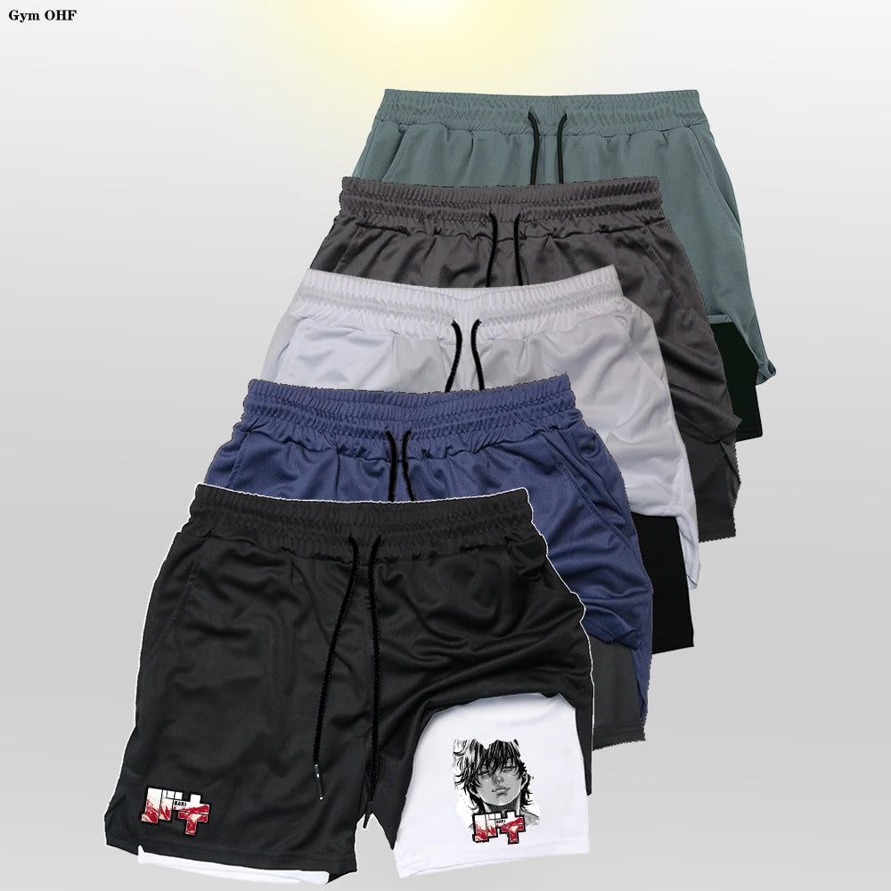 Mens 2D Printed Running Training Shorts