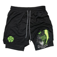 Anime Print Double Layer Casual Shorts