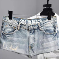 Men's Distressed Denim Shorts Straight Cut