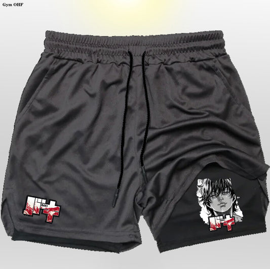Mens 2D Printed Running Training Shorts