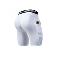 Mens High Elastic Compression Training Shorts with Pocket